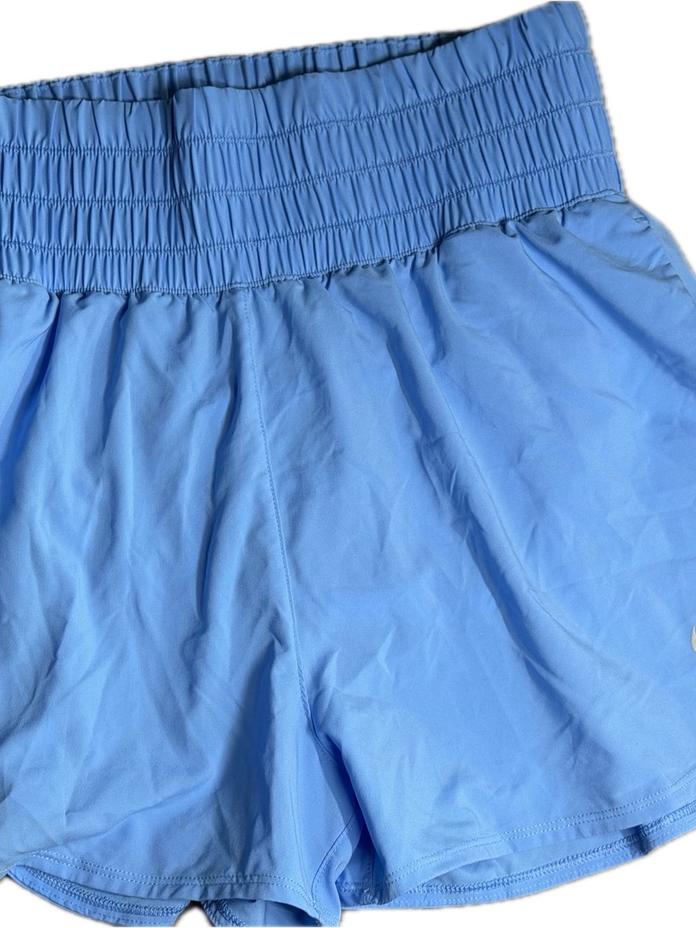 Women's One Dx6642-412 Shorts Blue Dri-Fit Pull On High-Waisted Srt102 / Med